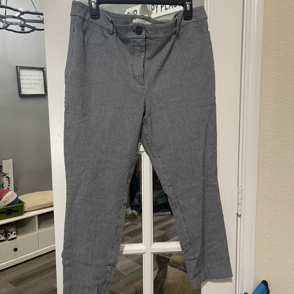 LOFT Black and White Straight Leg Pants